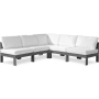 Nizuc - Outdoor Patio 5 Piece Modular Corner Armless Sectional With Gray Frame, 90"