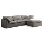 Plush - 4 Piece Modular Sectional With Chaise, 105"