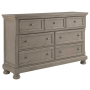 Lettner - Light Gray - Dresser - 7-drawers, 65.38" Wide
