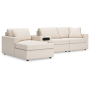 Cozymax - Oyster - 4-Piece Sectional With Laf Corner Chaise And Audio Console, 126"