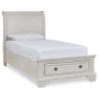 Robbinsdale Sleigh Storage Bed Antique White