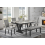 D1319 - 6 Piece Dining Room Set (Dining Table, 4 Dining Chair And Bench) - Black,Light Gray / - Black