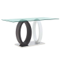 D1628 - Dining Table - Silver / White / Clear, 63"