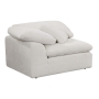 Naveen - Modular Wedge With Pillow - Ivory Linen - White, 45"