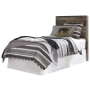 Derekson - Multi Gray - Twin Panel Headboard with Bolt on Bed Frame