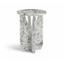 Alba - Genuine Marble End / Side Table - Alaska, 15"