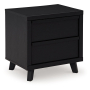 Danziar - Black - Two Drawer Night Stand