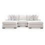 Misty-Lakes 3-Piece Double Chaise Sectional Chalk, 119"