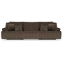 Top Tier - Chocolate - 3-Piece Reclining Sectional Sofa, 128"
