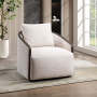 Lenora - Accent Chair With Swivel - Beige Chenille - Beige