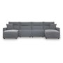 CozyMax II 4-Piece Power Reclining Sectional With Double Chaise Salt And Pepper, 150"