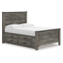 Frandern Full Panel Bed With Storage Black / Gray