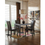 Kimonte - Dark Brown - 5 Pc. - Dining Room Table, 4 Upholstered Side Chairs