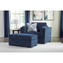 Evansley - Navy - 2 Pc. - Chair And A Half, Ottoman