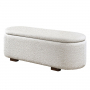 Sandro - Bench With Storage - Beige Boucle & Walnut - White