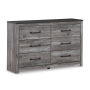 Bronyan - Dark Gray - Six Drawer Dresser, 58.98" Wide