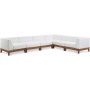 Rio - 6 Piece Modular Sectional - Off White - Fabric, 131"