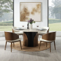Rufina - Arm Chair (Set of 2) - Beige Linen & Walnut - Dark Brown