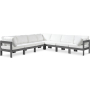 Nizuc - Outdoor Patio 7 Piece Modular Corner Sectional With Gray Frame, 120"