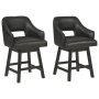 Tallenger - Black / Dark Brown - UPH Swivel Barstool (Set of 2)