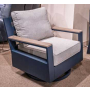 East Beach Swivel Glider Chair With Cushion Blue