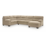 SimpleJoy 3-Piece Sectional With RAF Corner Chaise Sand, 91"