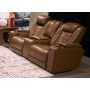 Gruaro Power Reclining Loveseat With Console / Adjustable Headrest Amber