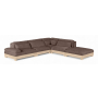 Turin - Chenille Fabric Upholstered 5 Piece RAF Modular Sectional - Brown / Painted Natural - Dark Brown, 120"
