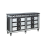 Varian II - Dresser - Black Velvet & Black & Sliver Finish, 68" Wide