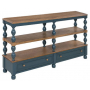 Finnworth Console Sofa Table Blue / Brown, 68.13"