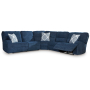 Acklen Place - Navy - 5-Piece Power Reclining Sectional, 124"