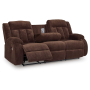Free Wake - Chocolate - Reclining Power Sofa With Drop Down Table, 85"