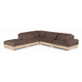 Turin - Chenille Fabric Upholstered 5 Piece LAF Modular Sectional - Brown / Painted Natural - Dark Brown, 127.75"