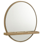 Arini - Round Vanity Wall Mirror With Shelf - Sand Wash