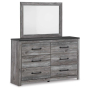 Bronyan - Dark Gray - Dresser And Mirror, 59" Wide