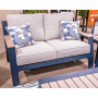 East Beach Loveseat With Cushion Blue
