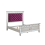 Varian - Twin Bed - Burgundy Velvet, Silver & Mirro - Purple