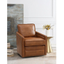Rocha - Swivel Chair - Brown Leather Aire - Dark Brown