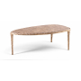 Gild - Genuine Marble Top And Aluminum Base Coffee Table - Brown - Light Brown, 47"