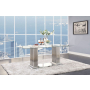 Cyrene - Dining Table - Stainless Steel & Clear Glass, 79"