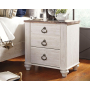 Willowton - Brown / Beige / White - Two Drawer Night Stand