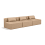 Cube - Modular 3 Seat Armless Sofa - Tan, 108"