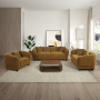 Lennox - Loveseat With 2 Pillows - Brown Chenille - Light Brown