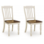 Wirloni Dining Room Side Chair (Set of 2) Antique White / Brown