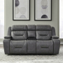 Chapman - Leather Loveseat With Cooling Console P2 & ZG - Aline - Dark Gray
