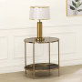 Fiorella - End Table - Black Marble Print Champagne, 23"