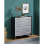 Myles - Chest - Black, Silver & - Black, 37" Tall