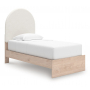 Arloster Upholstered Panel Bed Tan / White