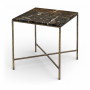 Valen - Marble And Iron End Table - Brown - Dark Brown, 20"