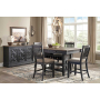 Tyler Creek - Dark Gray - 6 Pc. - Counter Table, 4 Barstools, Server